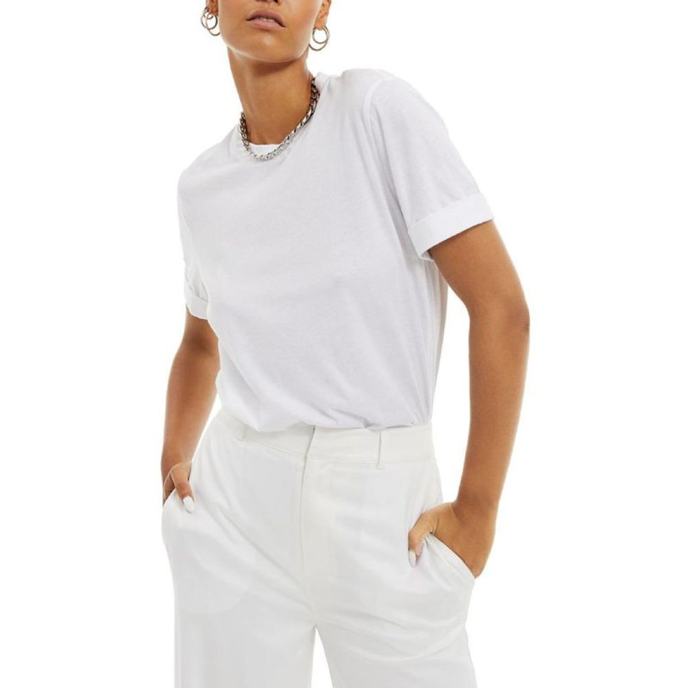 Danielle Bernstein Womens White 100% Cotton Cuff Sleeve Bodysuit T Shirt NWT New